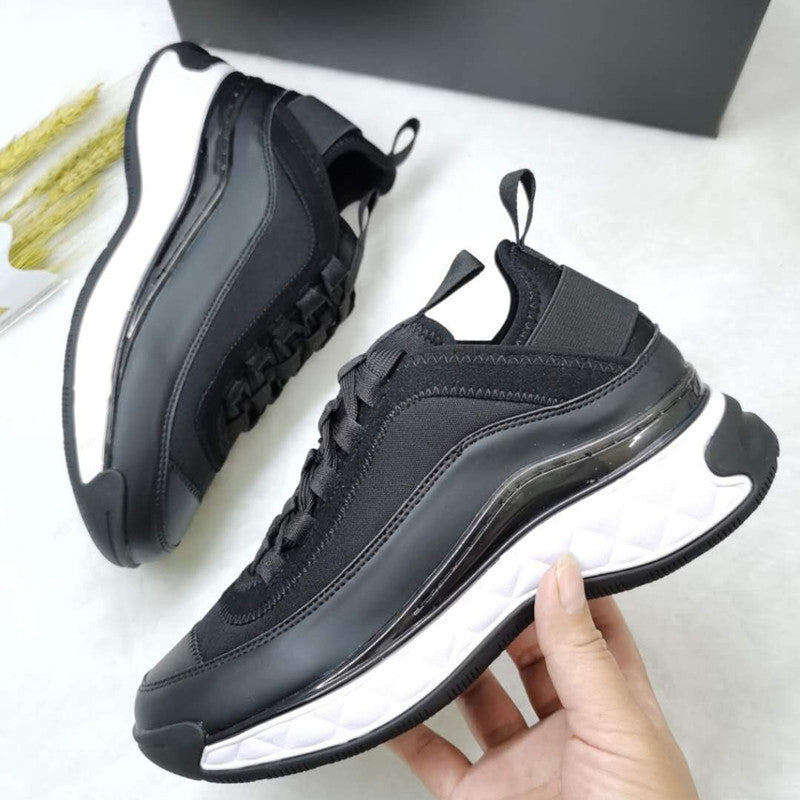 Daddy Shoes Women's Stitching Casual Sports Women's Shoes White Shoes Thick-soled Light Zenggao Women's Shoes
