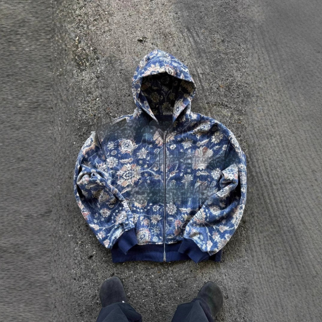 Hooded Loose Zip Hooded Coat
