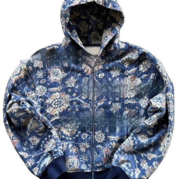 Hooded Loose Zip Hooded Coat