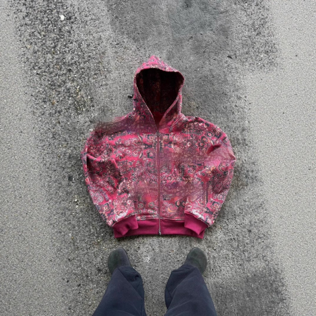 Hooded Loose Zip Hooded Coat