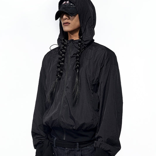 Men's Back Kick Plaque Patch Hooded Sun-proof Top