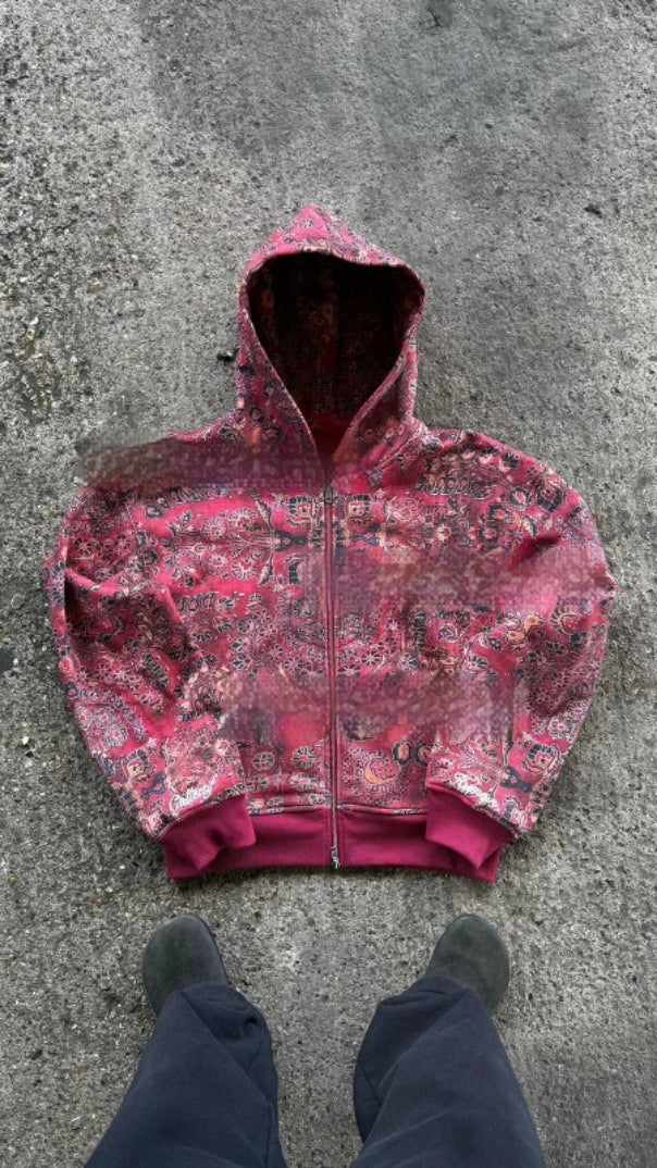 Hooded Loose Zip Hooded Coat