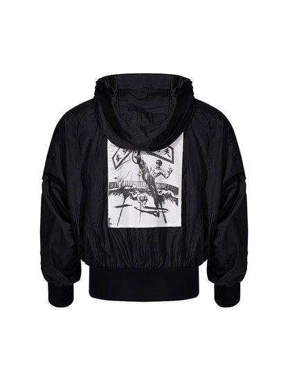 Men's Back Kick Plaque Patch Hooded Sun-proof Top