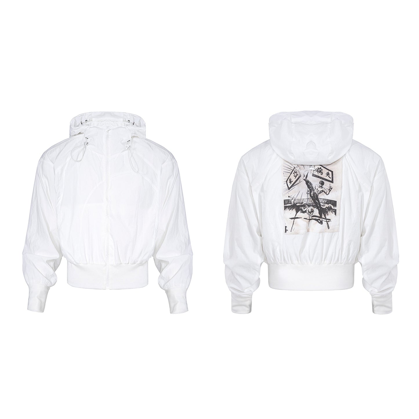 Men's Back Kick Plaque Patch Hooded Sun-proof Top