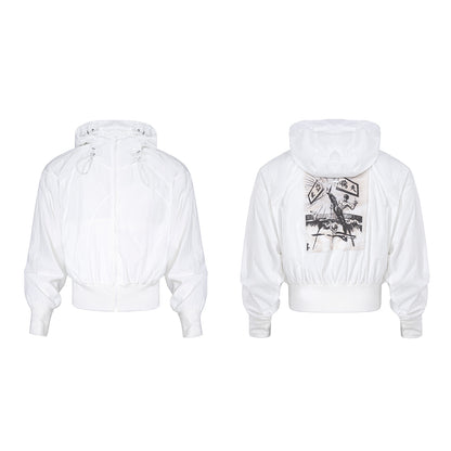 Men's Back Kick Plaque Patch Hooded Sun-proof Top