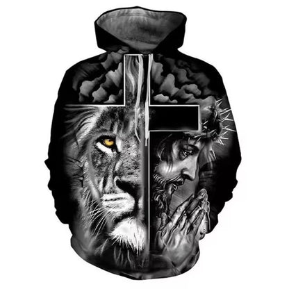 Men's Hooded 3D Digital Printing Sweater