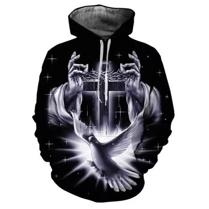 Men's Hooded 3D Digital Printing Sweater