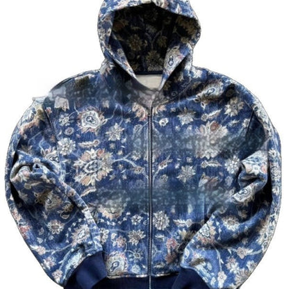 Hooded Loose Zip Hooded Coat